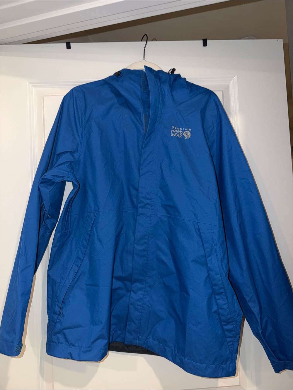Mountain Hardwear Men's Electric Blue Waterproof Hooded Rain Jacket